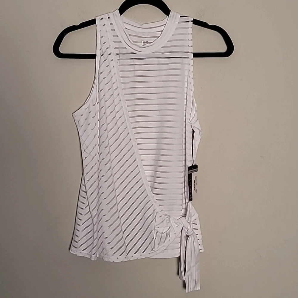 New Tail Monica crewneck tank w/overlay Sz M Active Sporty Sheer